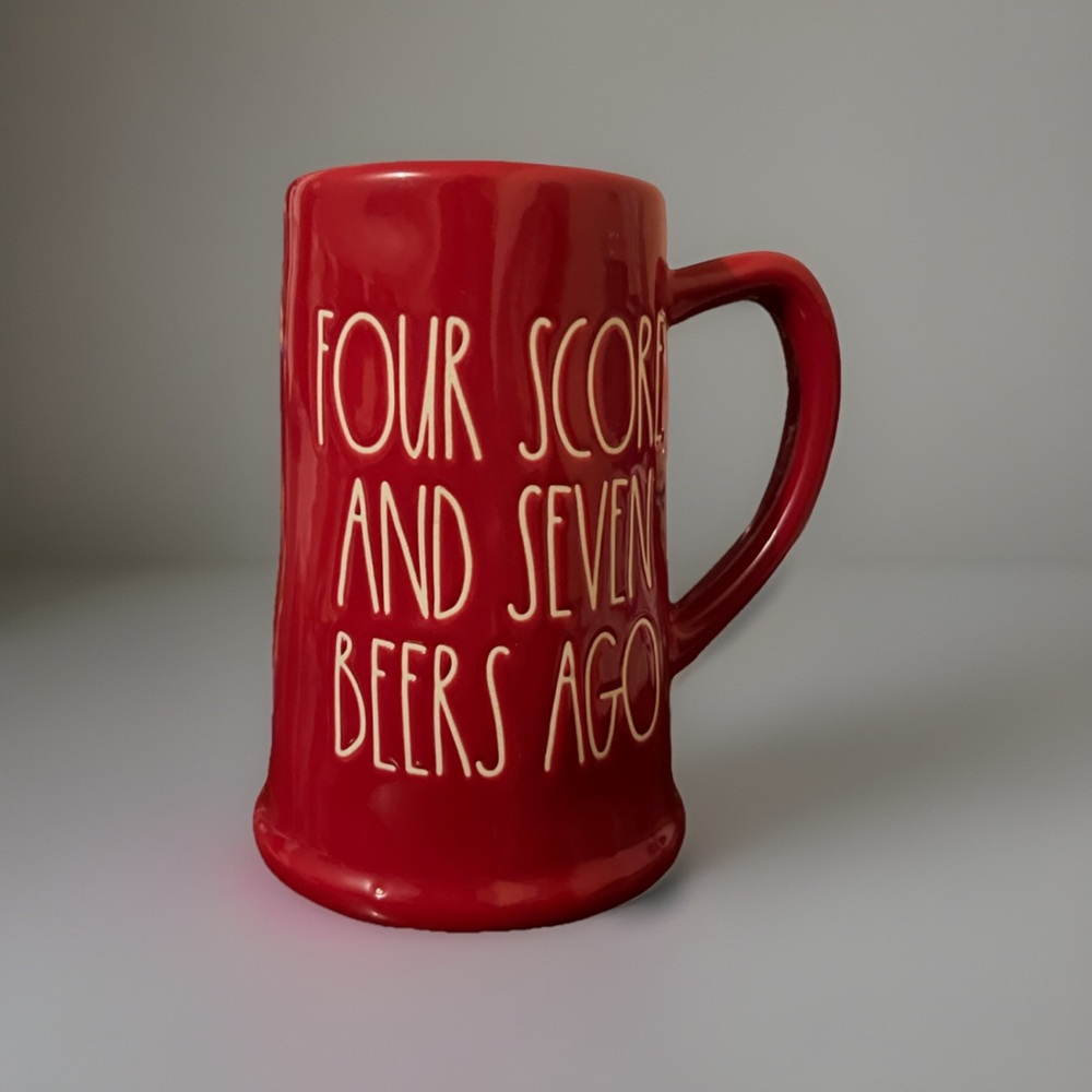 PATRIOTIC BEER STEIN FOUR SCORE AND SEVEN BEERS AGO BEER MUG